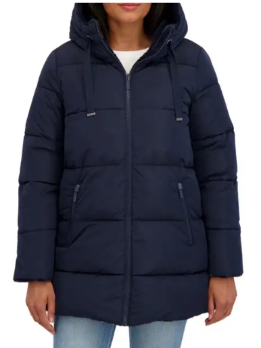 Sebby Faux Fur Reversible Hooded Puffer Jacket - Navy - S